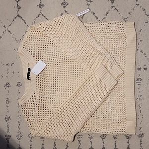 NWT RDI Open Weave Sweater - Large - cream color